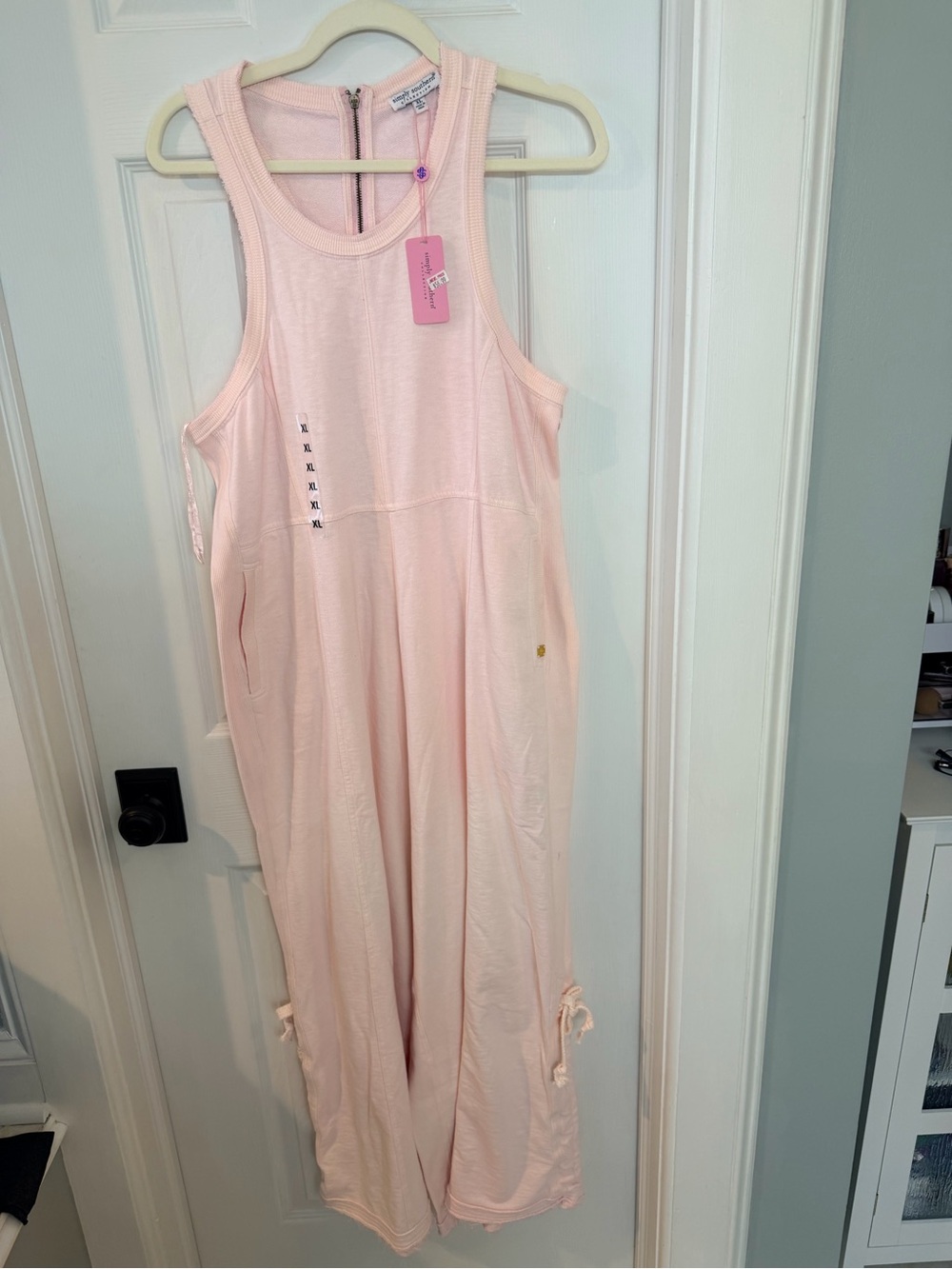 Simply Southern Light Pink Girls' Sleeveless Jumpsuit